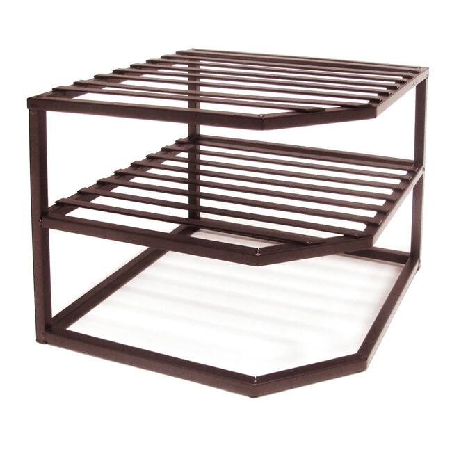 Seville Bronze Two-tier Corner Shelf Organizer