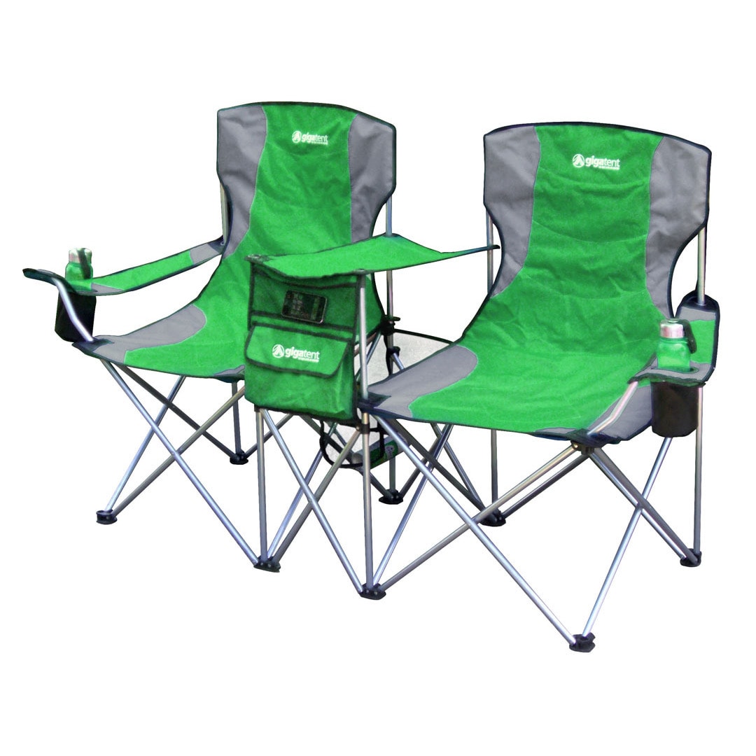 Side By Side Green Foldable Camping Chair