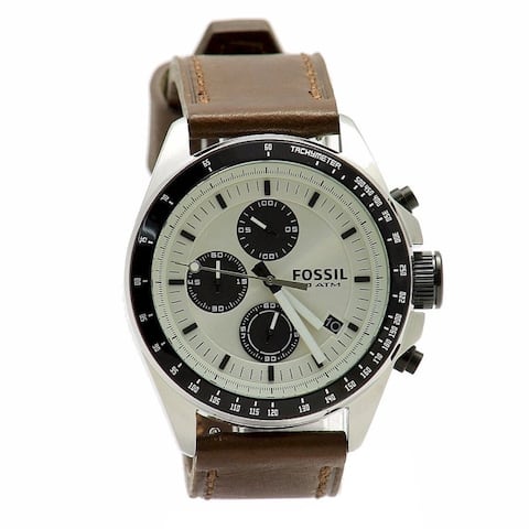 Fossil Men's 'Decker' Brown Leather Chronograph Watch