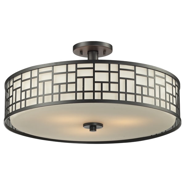 Lite Elea 3 light 20.5 inch Bronze Semi flush Ceiling Mount with