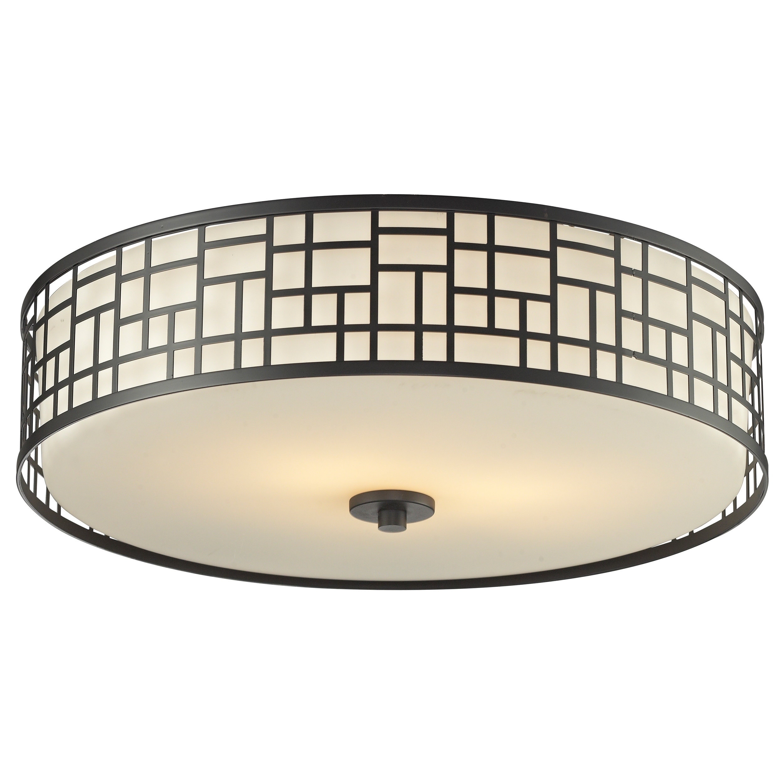 Z lite Elea 3 light 20.5 inch Bronze Ceiling Flush Mount With Matte Opal Glass