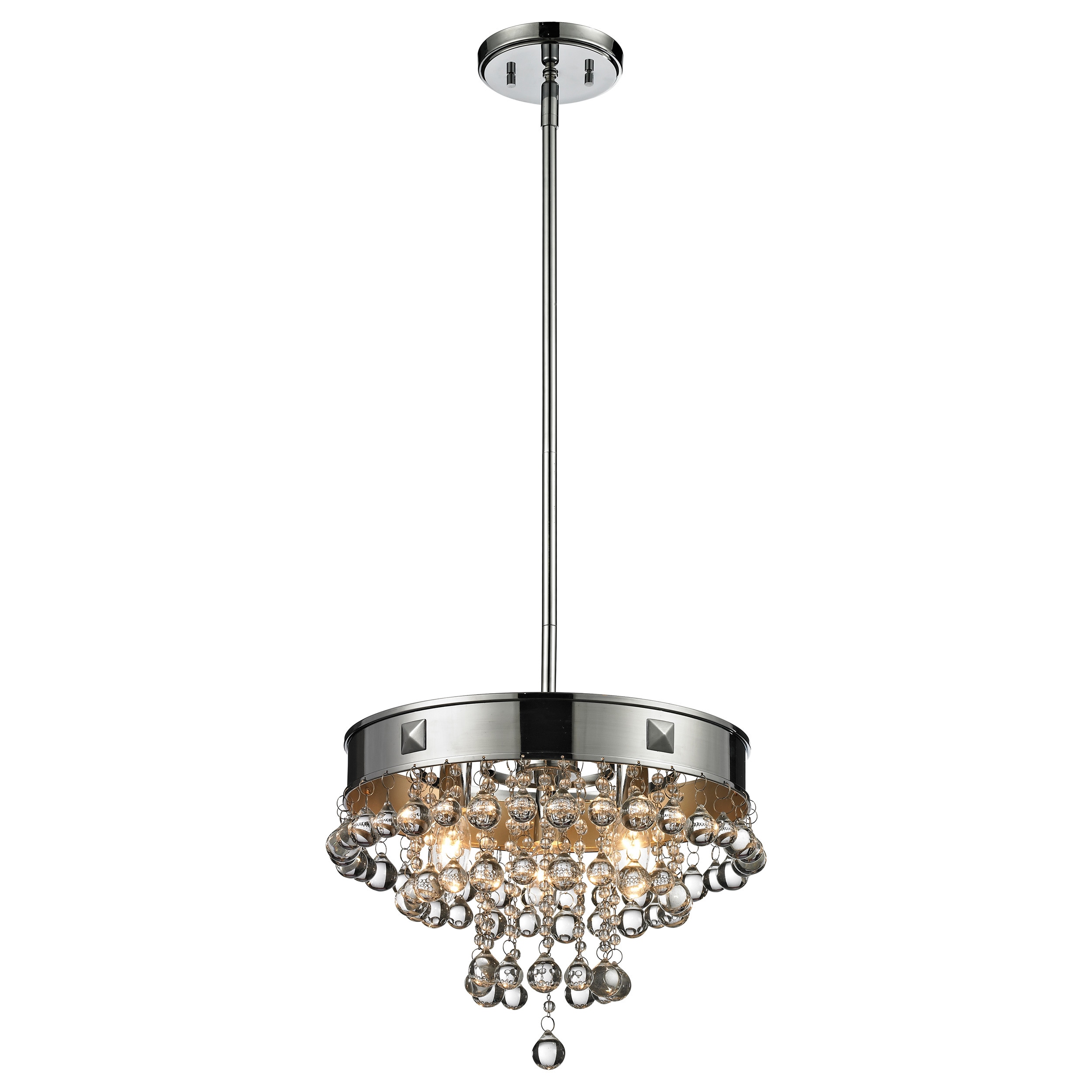 Z lite Iluva 3 light Chrome Pendant With Clear Crystal