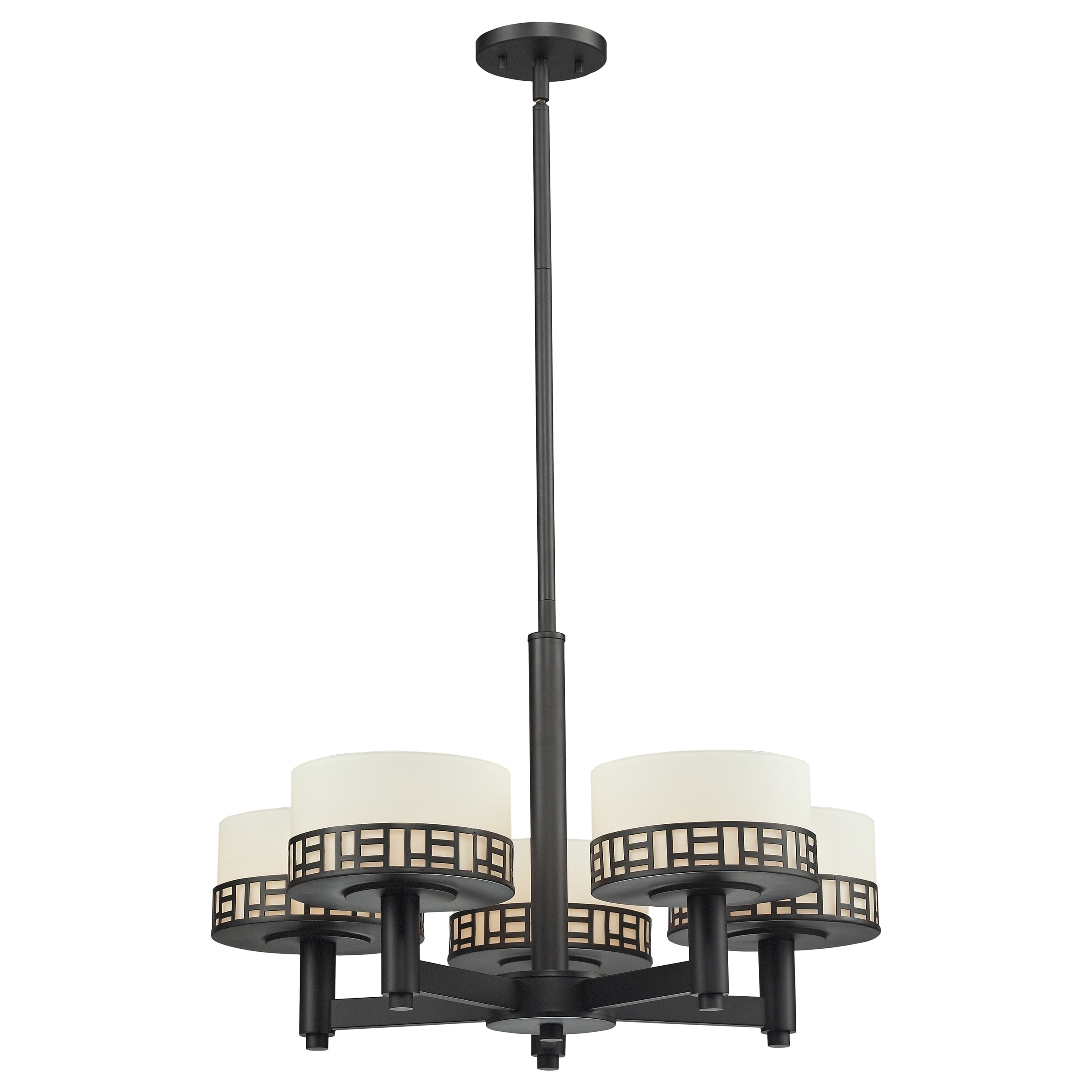 Avery Home Lighting Elea 5-light Bronze Chandelier with Matte Opal Glass (Bronze) - Chandeliers For Bedrooms by Overstock.com
