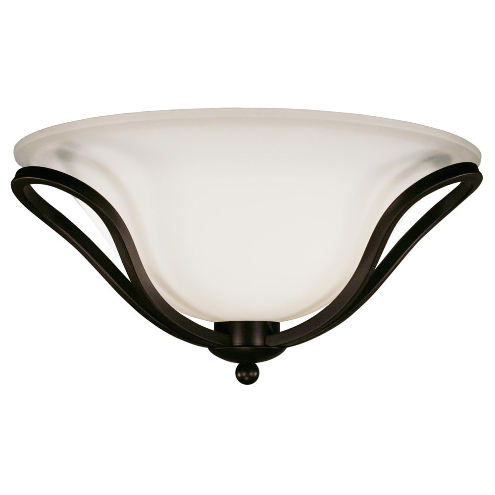 Z lite Carlisle 2 light Bronze Ceiling Flush Mount With Matte Opal Glass