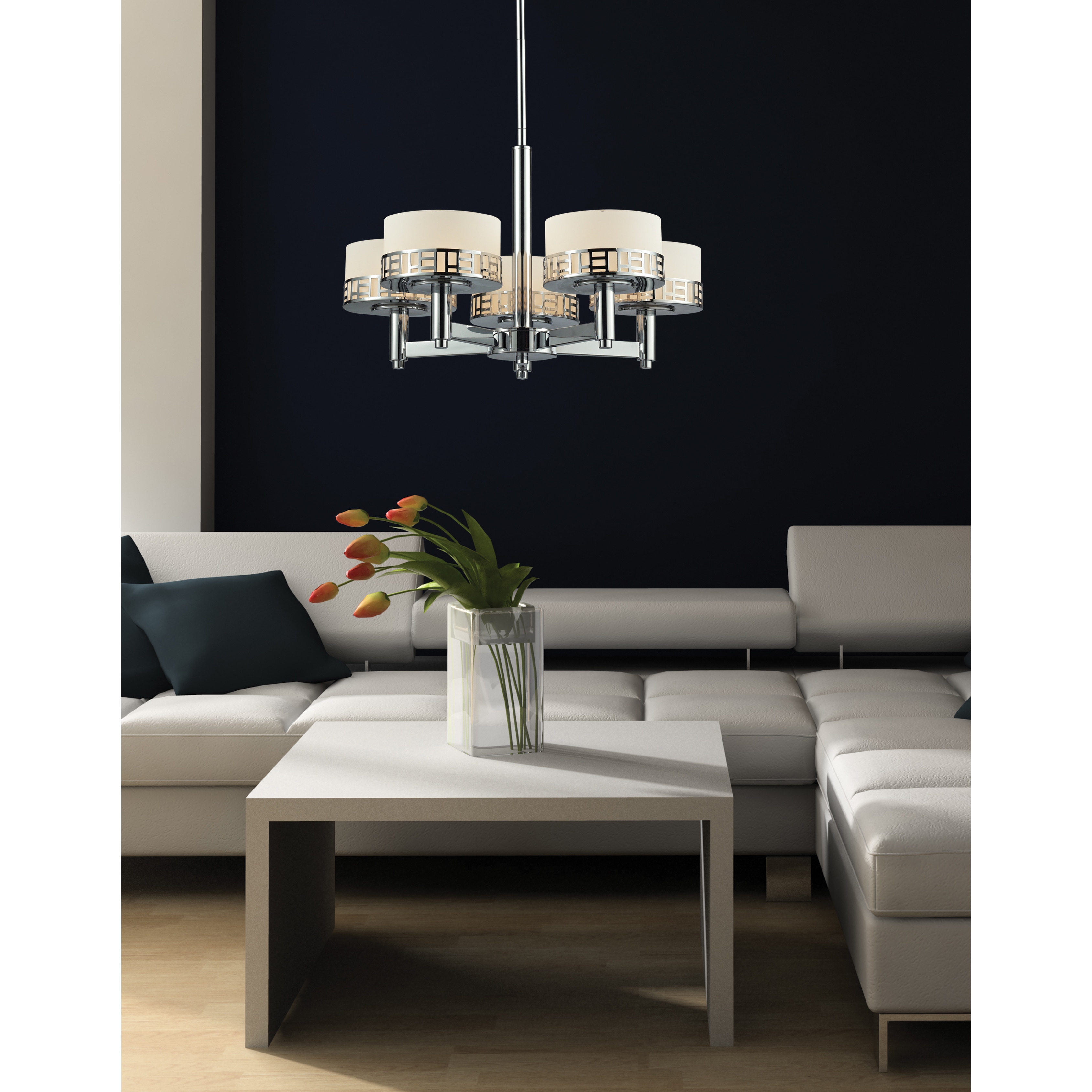 Avery Home Lighting Elea 5-light Chrome Chandelier (Chrome) - Chandeliers For Bedrooms by Overstock.com