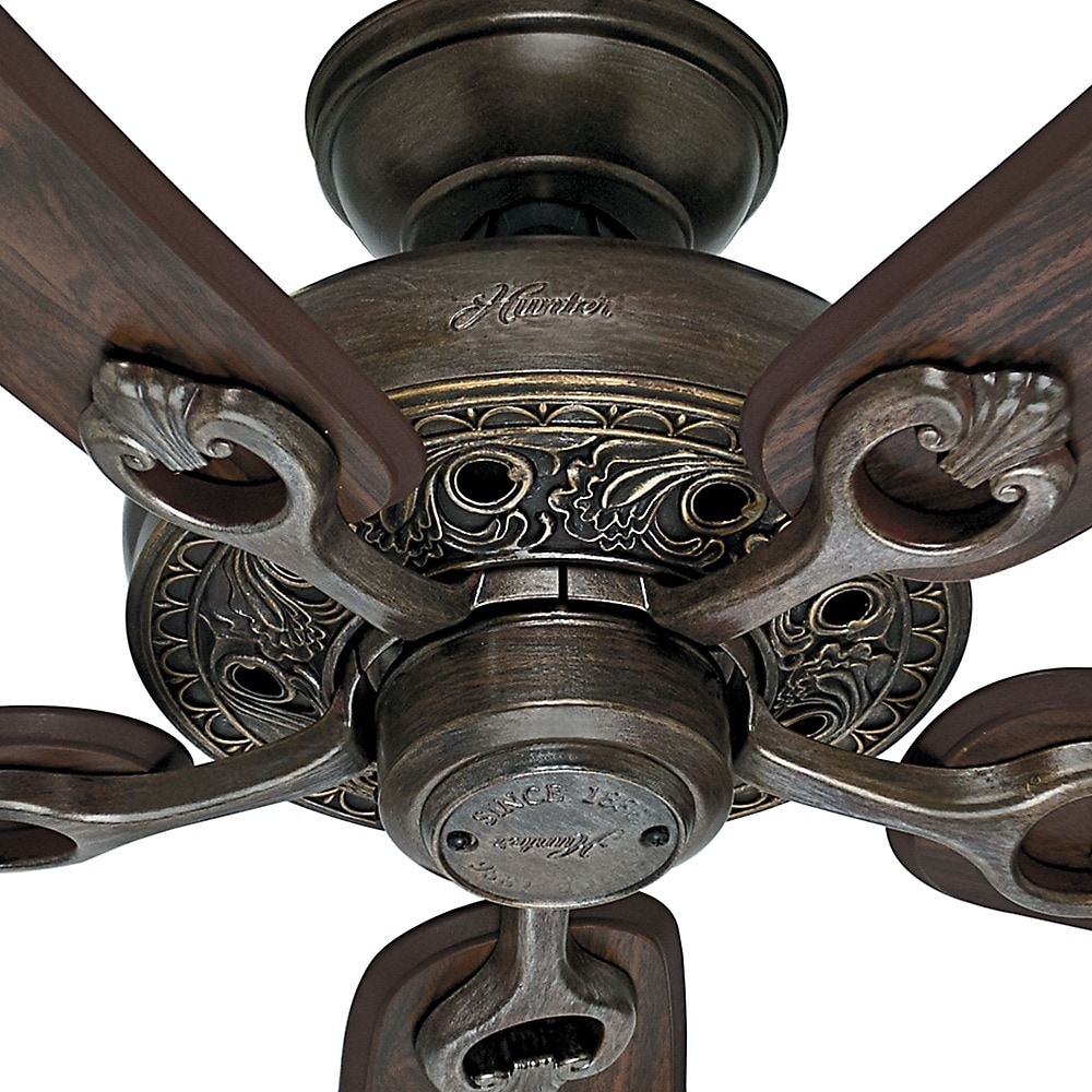 Shop 52 Inch Hunter Walnut 5 Blade Kingsbury Roman Bronze Fan