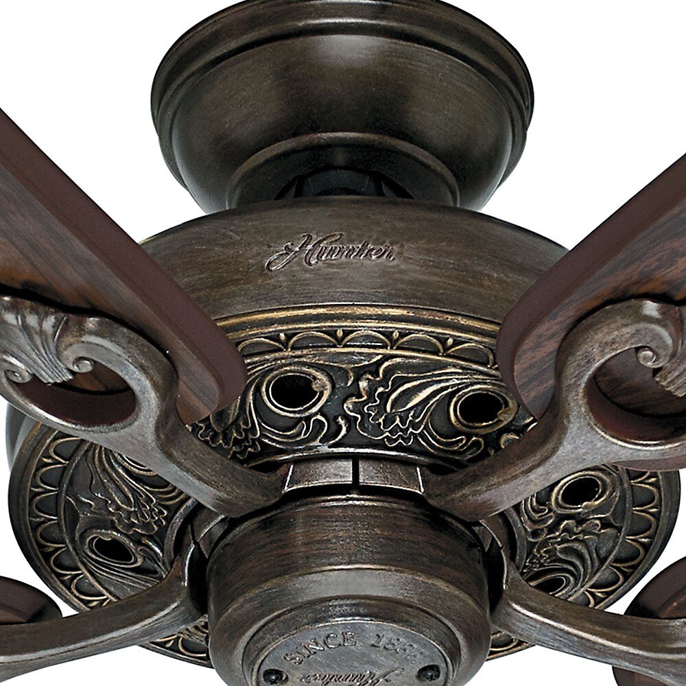 Shop 52 Inch Hunter Walnut 5 Blade Kingsbury Roman Bronze Fan