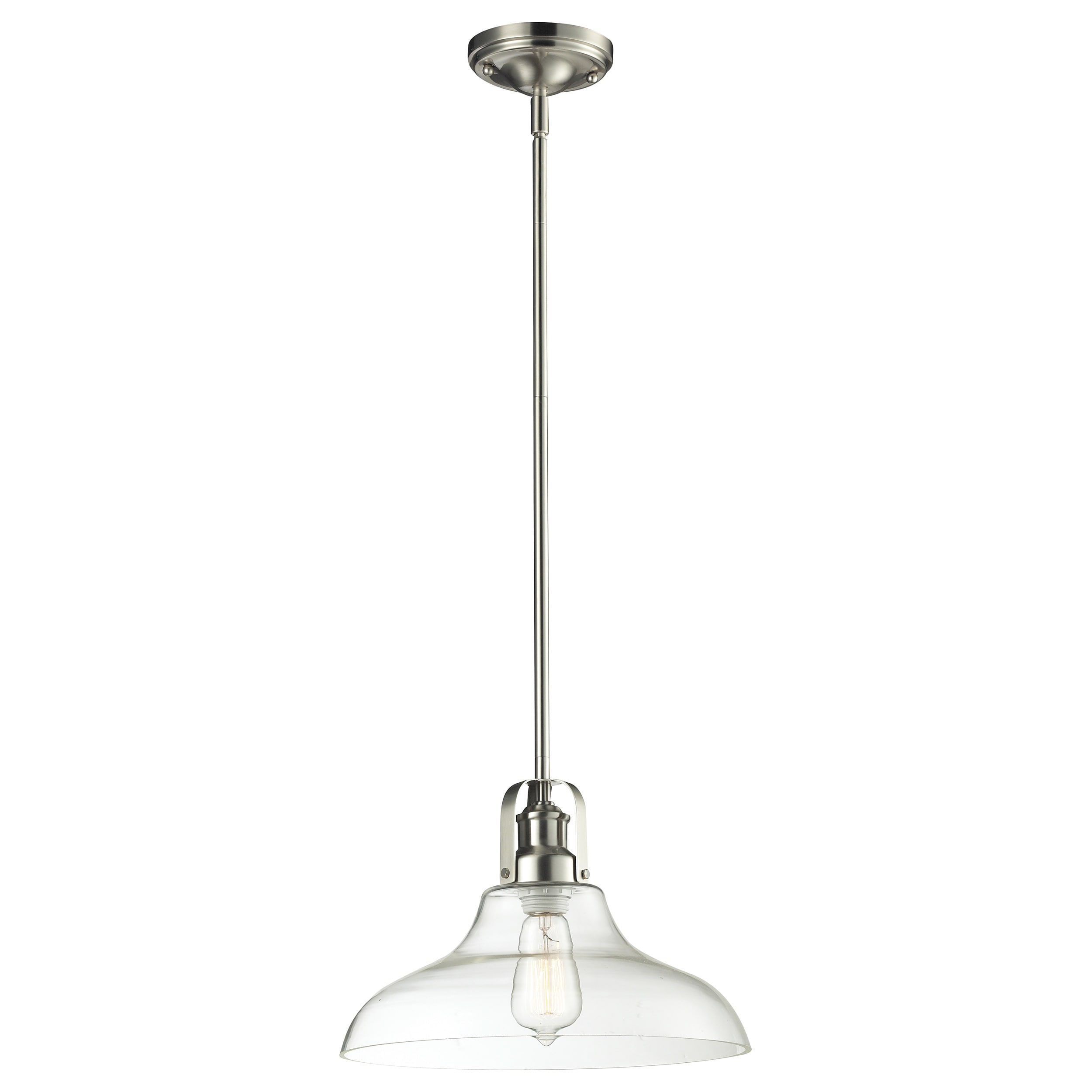 Z lite Forge 1 light Brushed Nickel Indoor Pendant