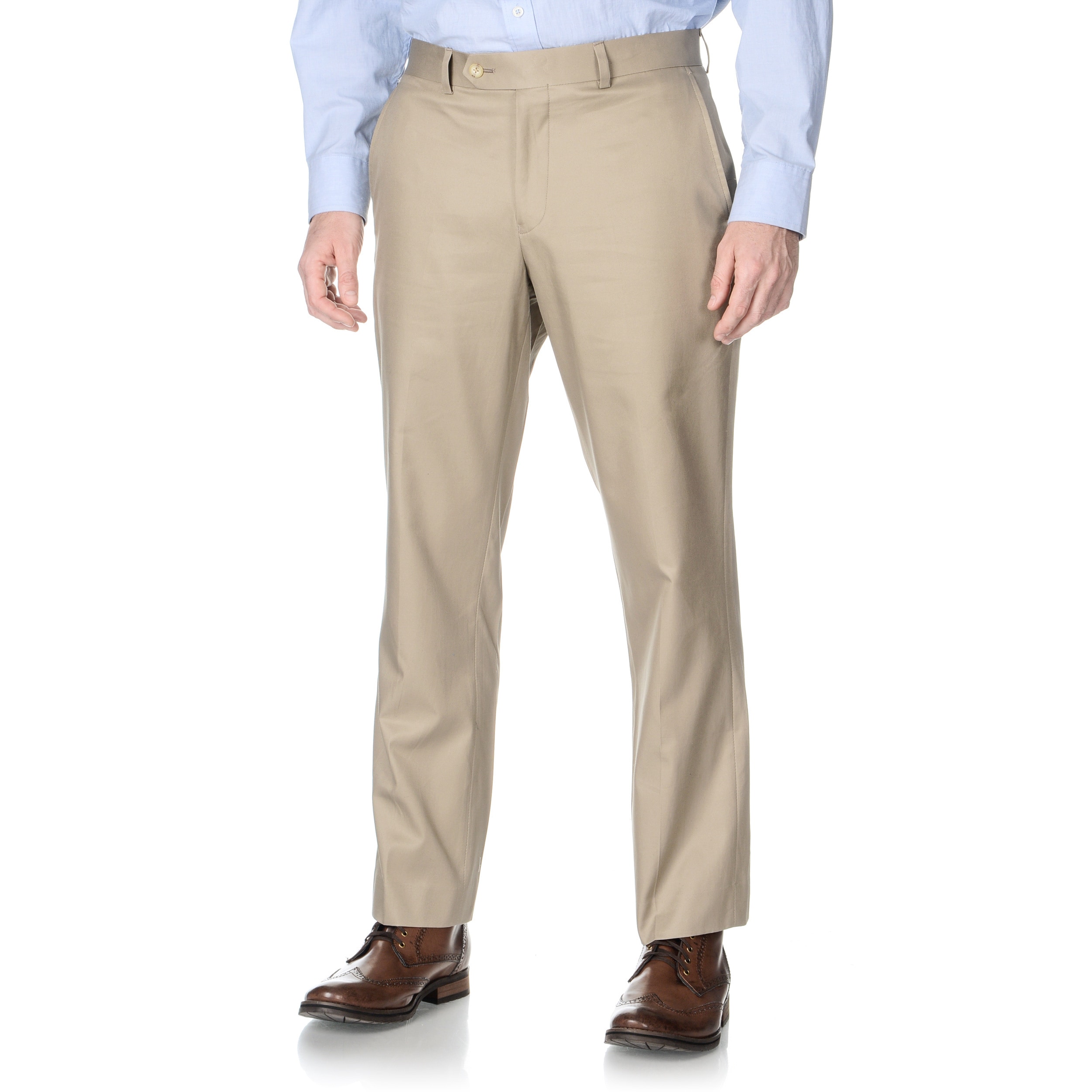 Nautica Mens Khaki Flat front Pants