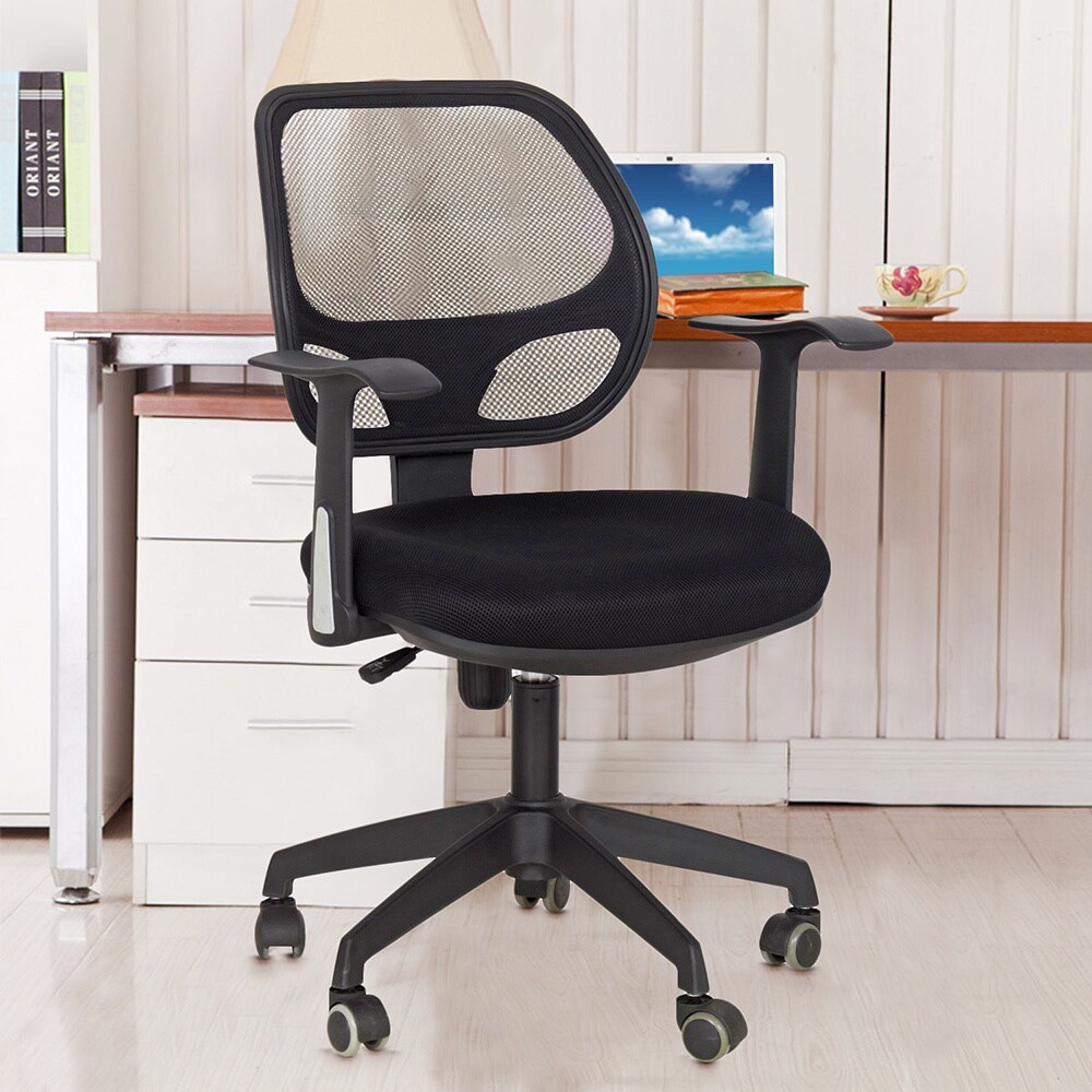 Adeco Deluxe Black Adjustable Office Chair