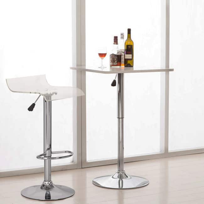 Transparent Hydraulic-lift Adjustable Bar Stools (Set of 2)