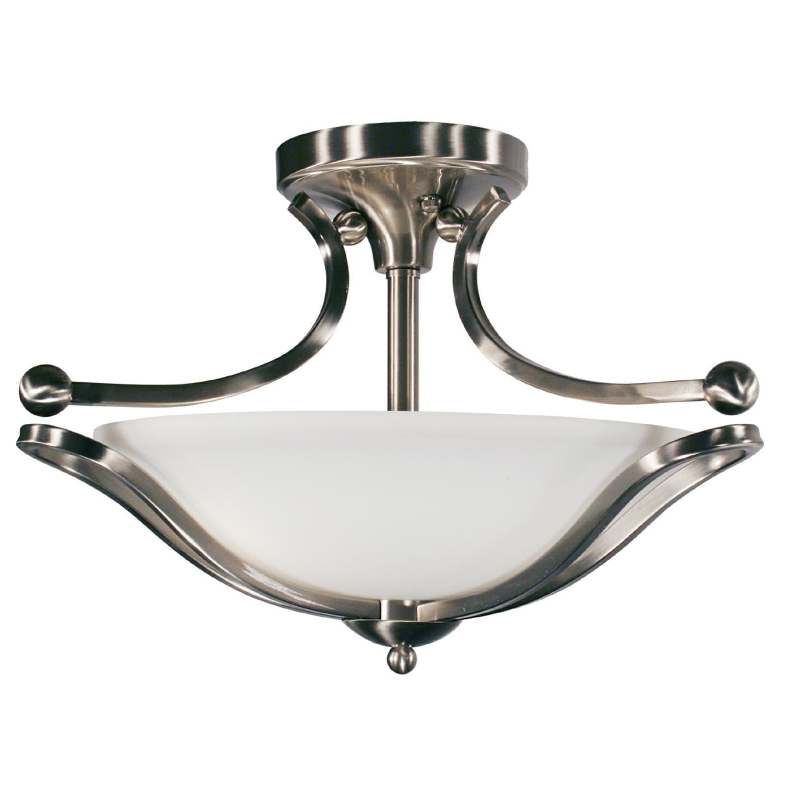 Carlisle 3 light Brushed Nickel/ Matte Opal Semi flush Mount