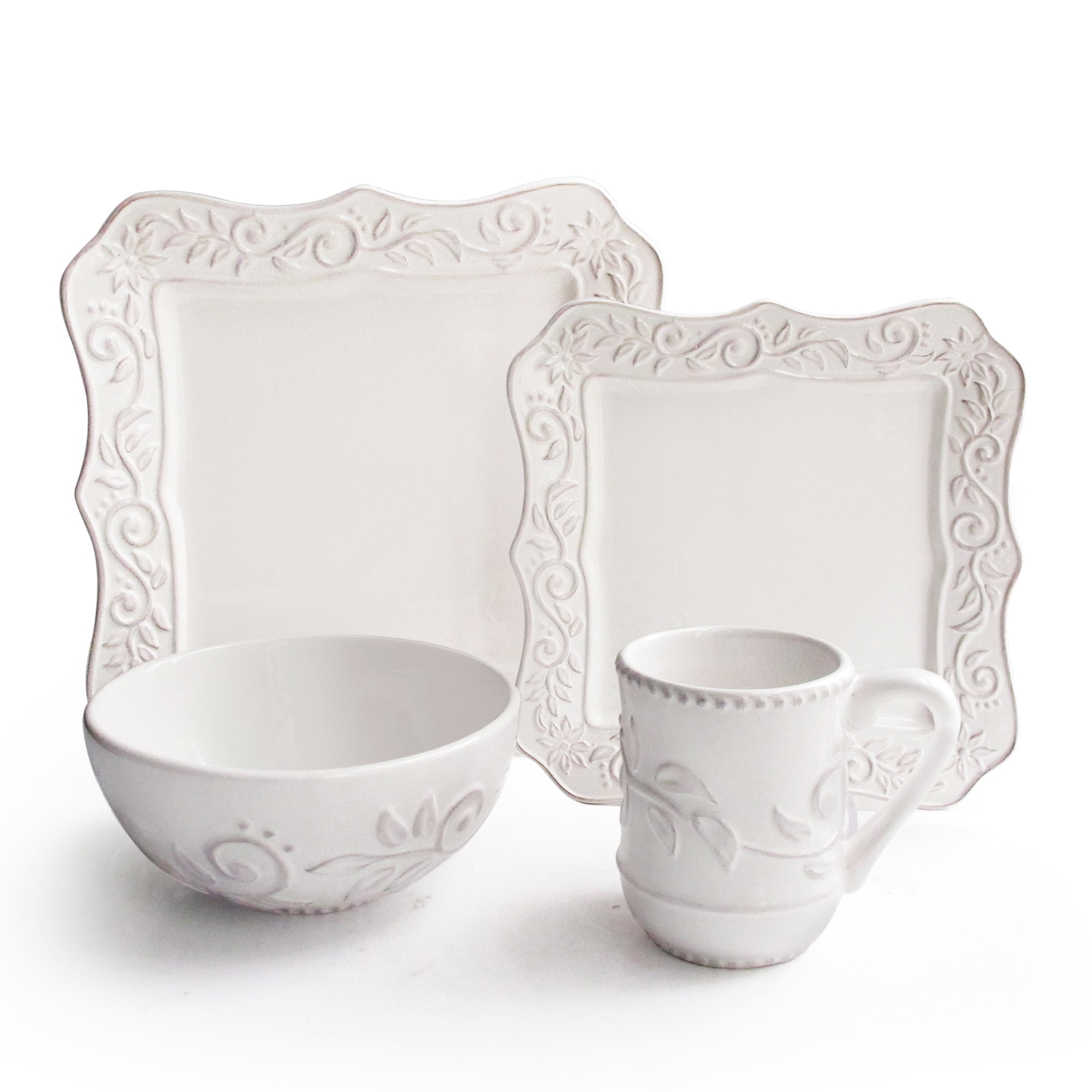 American Atelier Marselle White 16 piece Dinner Set