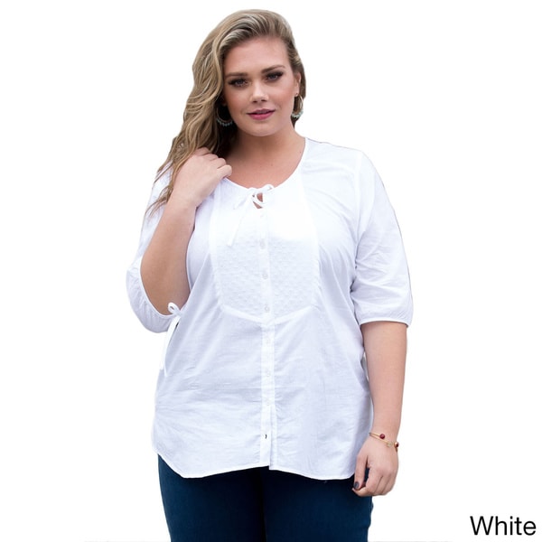 Sealed With a Kiss Women's Plus Size 'Madison' Button down Top swakdesigns Tops