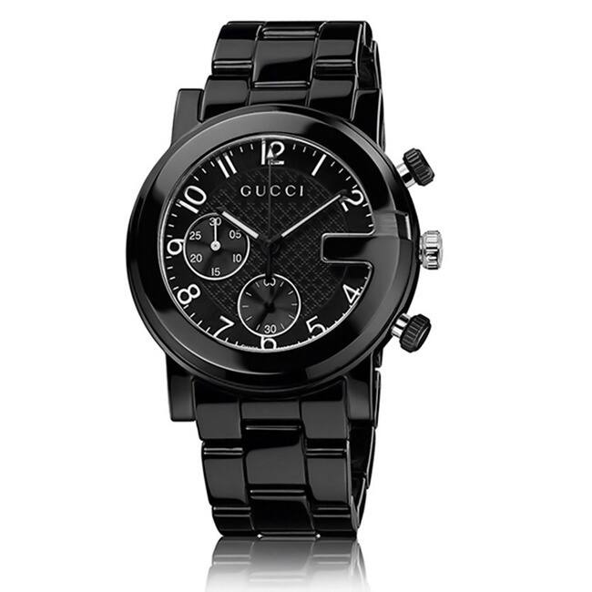 Gucci Men's YA101352 'Gucci G Chrono' Swiss Quartz Black Ceramic Watch