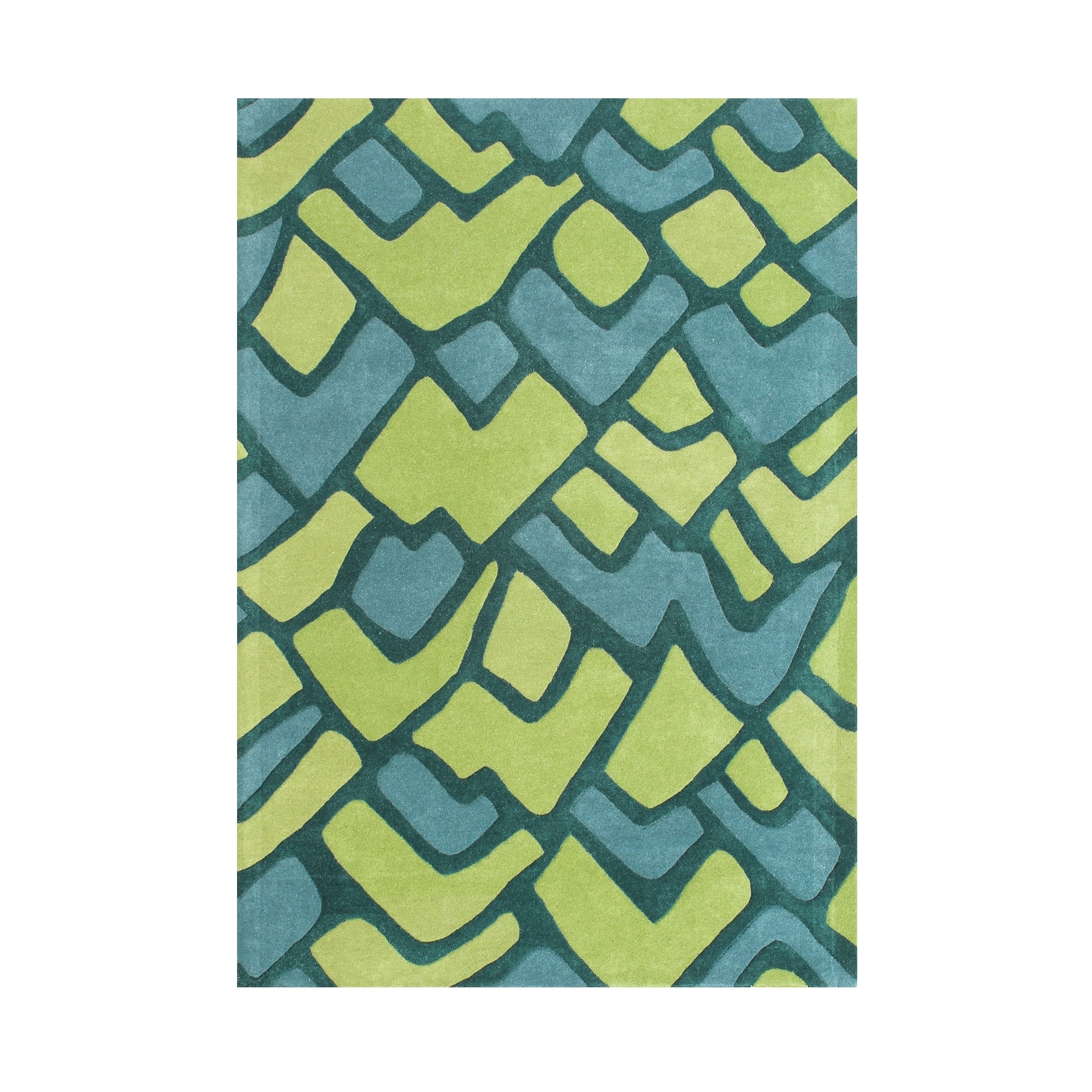 Handmade Alliyah Light Aspen Green Wool Rug (5 X 8)