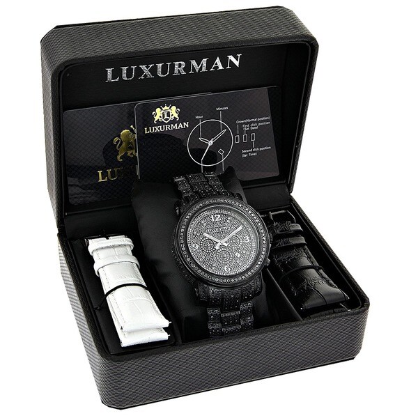 iced out black diamond watch