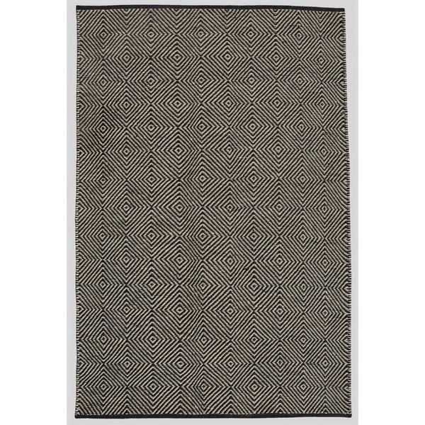 Hand-woven Black Jute Rug - 6' x 9'