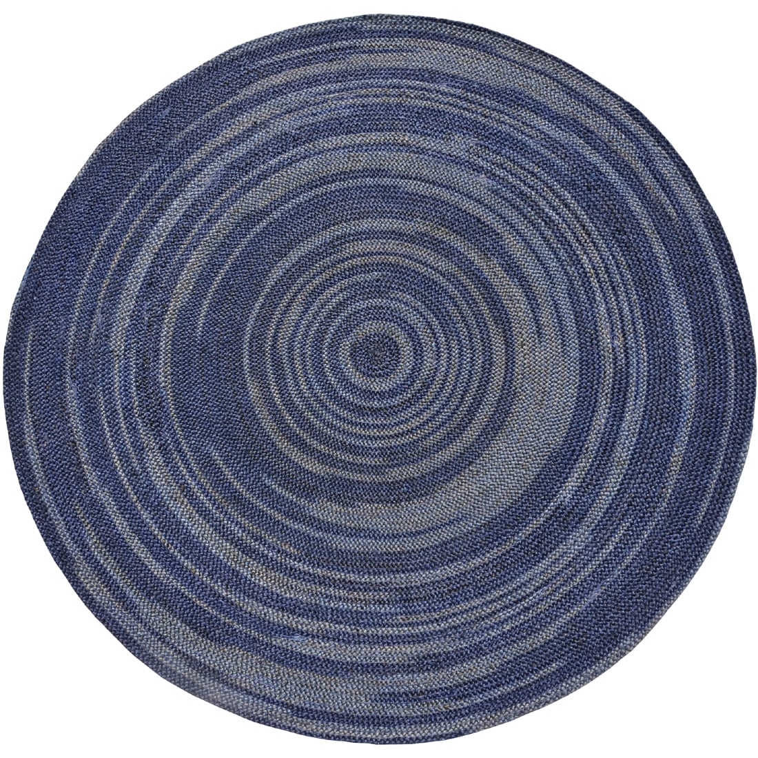 Hand woven Blue Abrush Braided Jute Rug (8 X 8 Round)