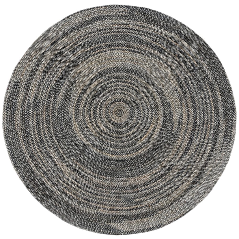 Hand woven Grey Abrush Braided Jute Rug (6 X 6 Round)