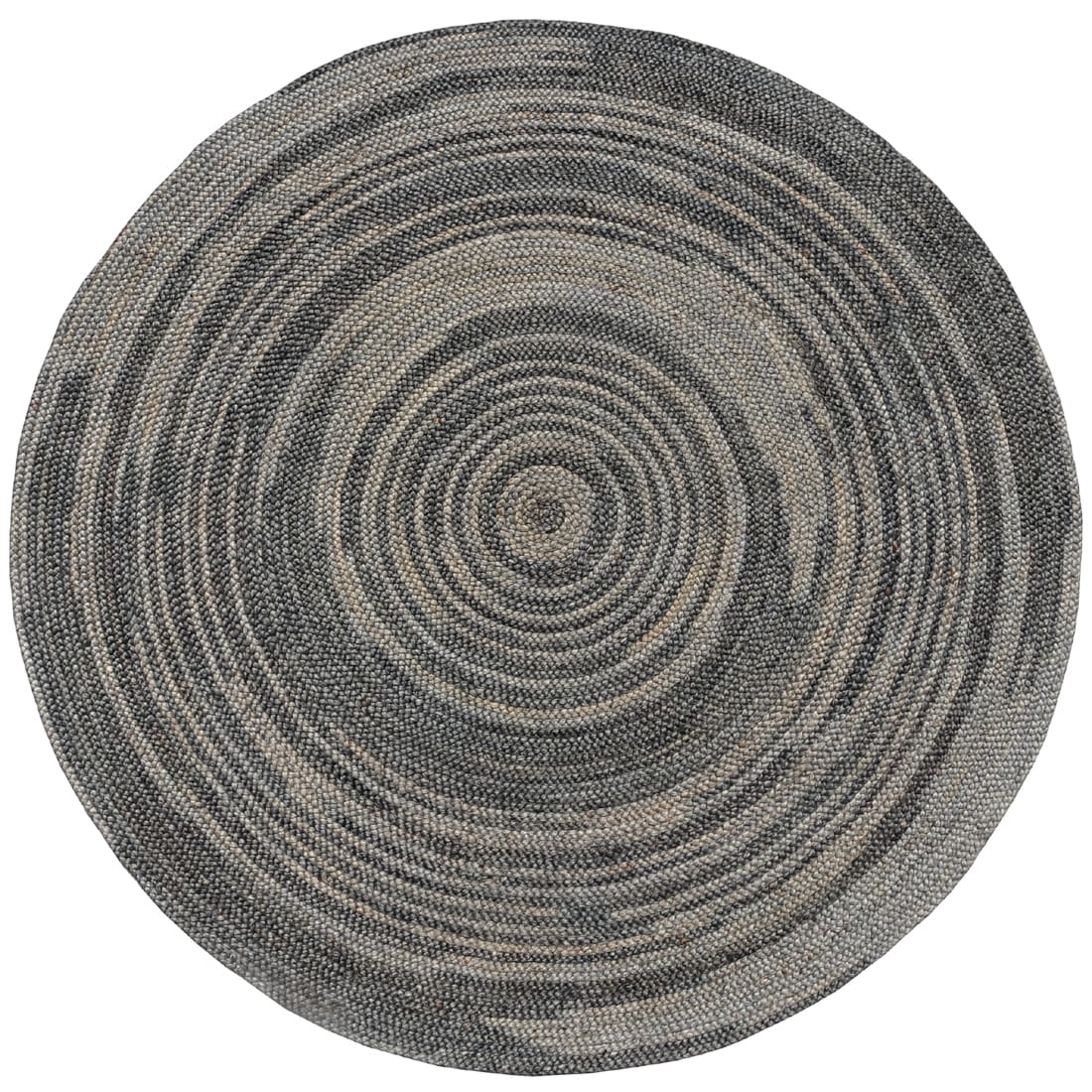 Hand woven Grey Abrush Braided Jute Rug (8 X 8 Round)