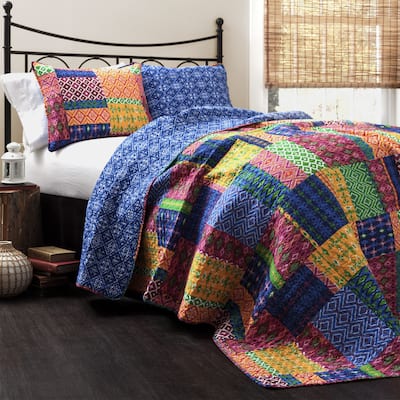 The Curated Nomad Doherty Multicolor Patchwork 3-piece Quilt Set