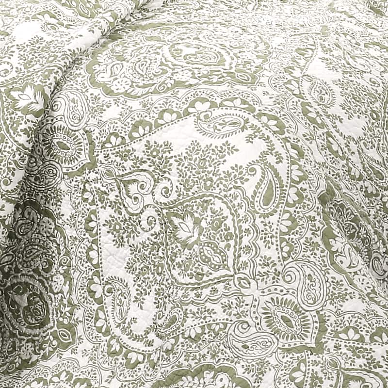 Gracewood Hollow Winchester Damask 3-piece Quilt Set