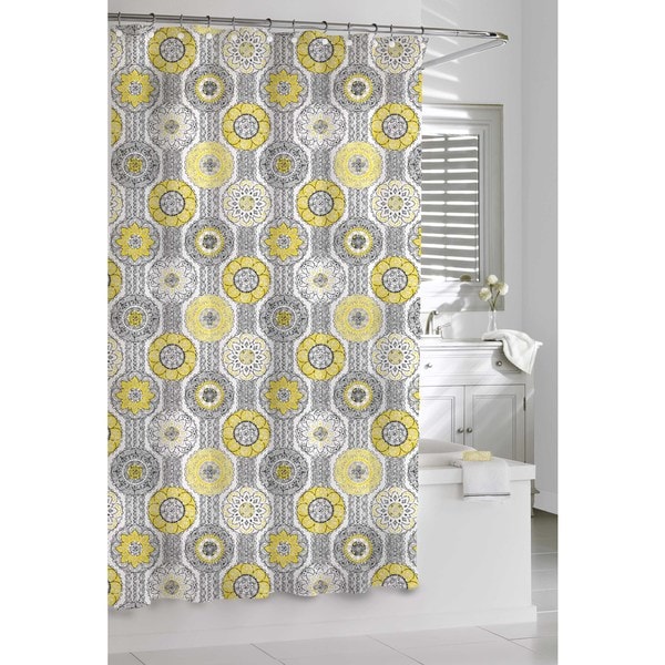 Shop Mosaic Yellow and Grey Shower Curtain - Overstock - 8973867