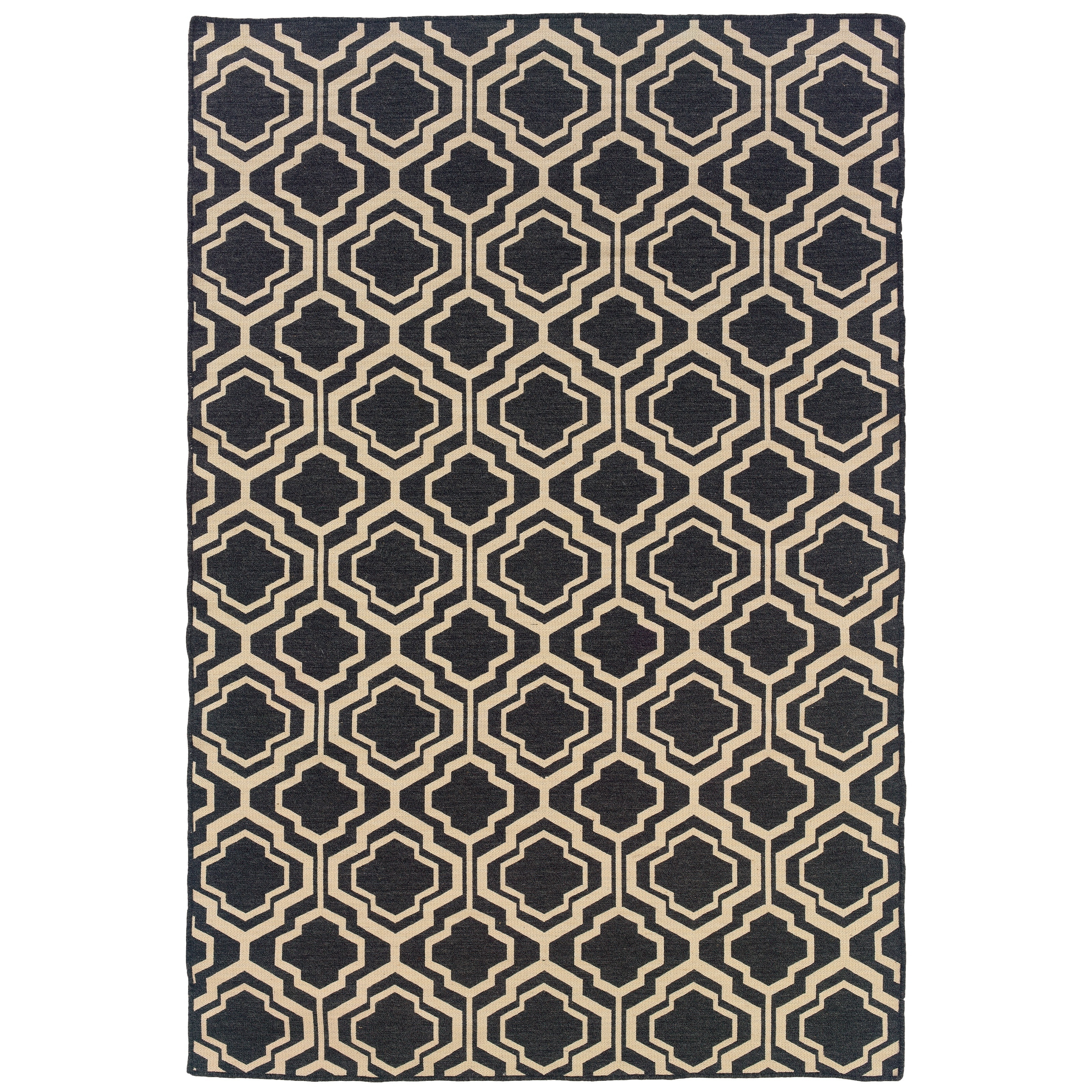 Foundation Collection Grey Monoco Reversible Rug (5 X 8)