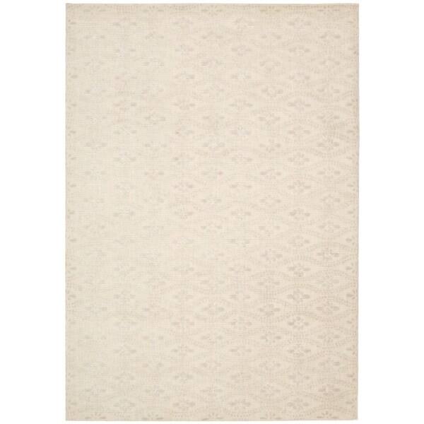slide 2 of 6, Calvin Klein Nara NAR01 Area Rug Solid - 4' x 6' - Indoor - Polyester/Wool/Synthetic - 3'9" x 5'9" - Beige