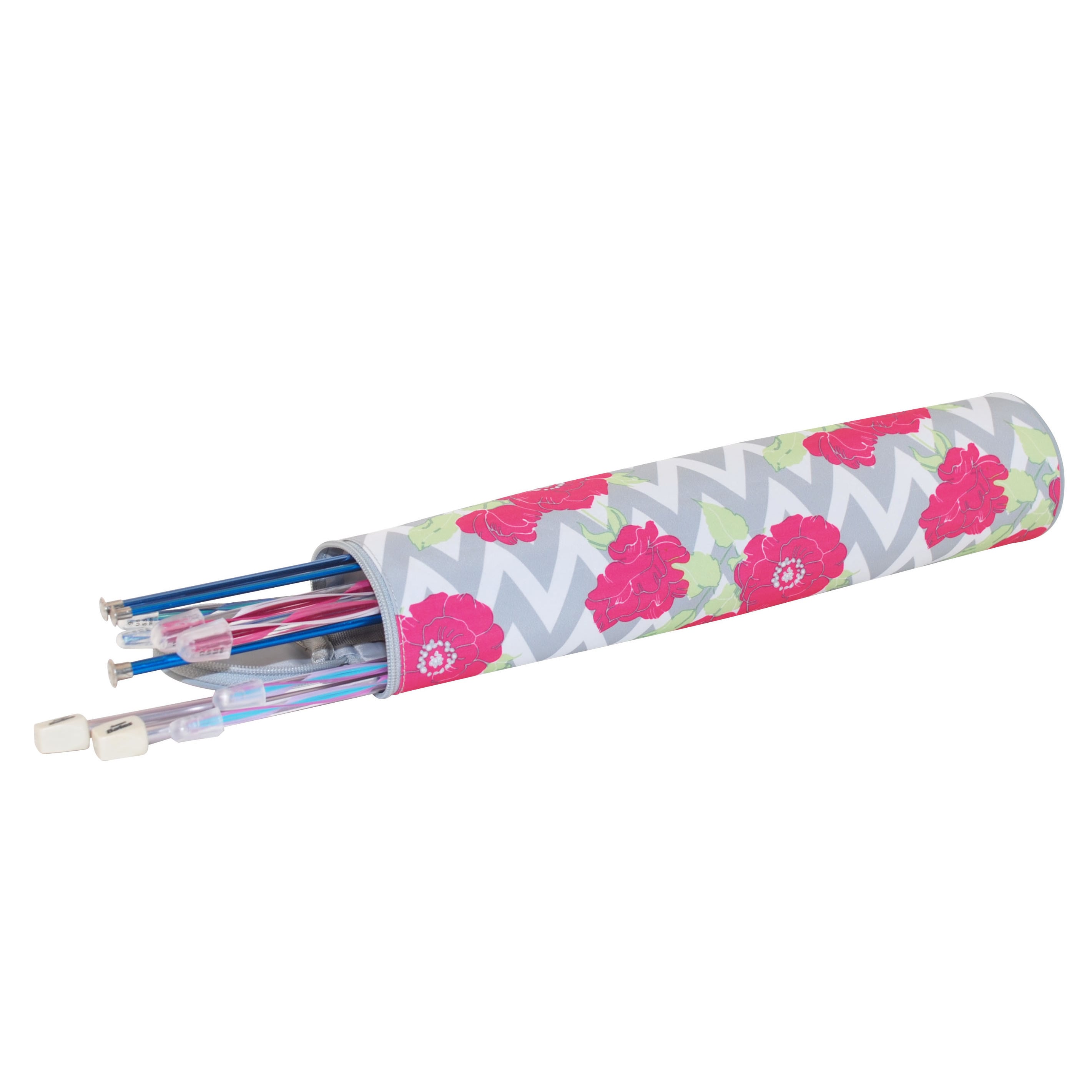 Everything Mary Knitting Needle Case (Grey/Pink )