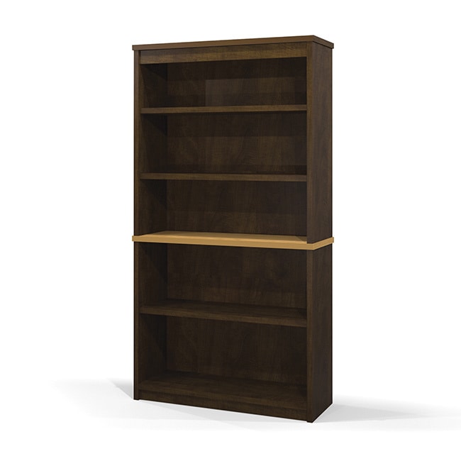 Hatley By Bestar Bookcase In Candle Light   Chocolate