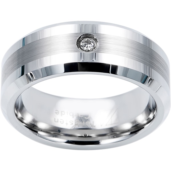 Cambridge Tungsten Carbide Diamond Accent Comfort Fit Band