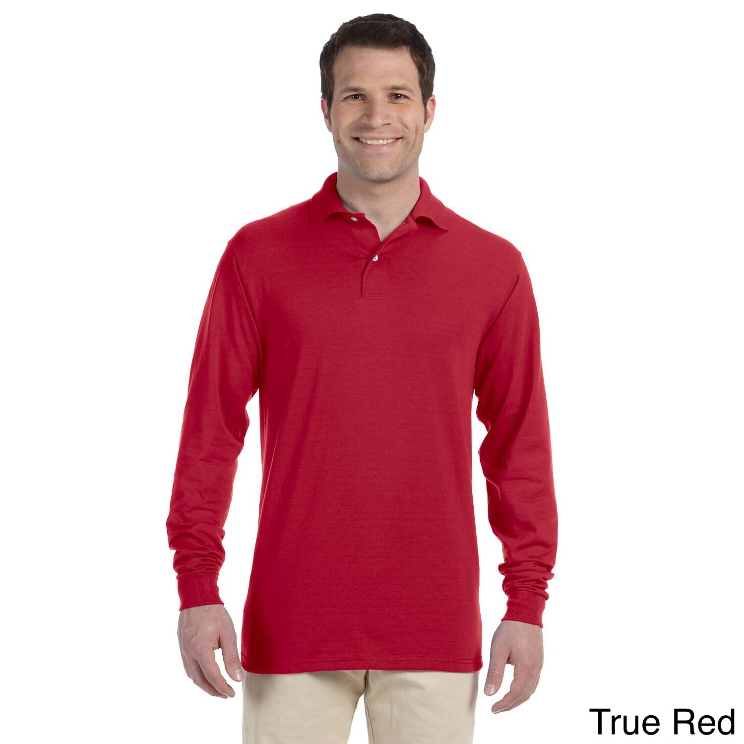 long sleeve red polo shirt mens