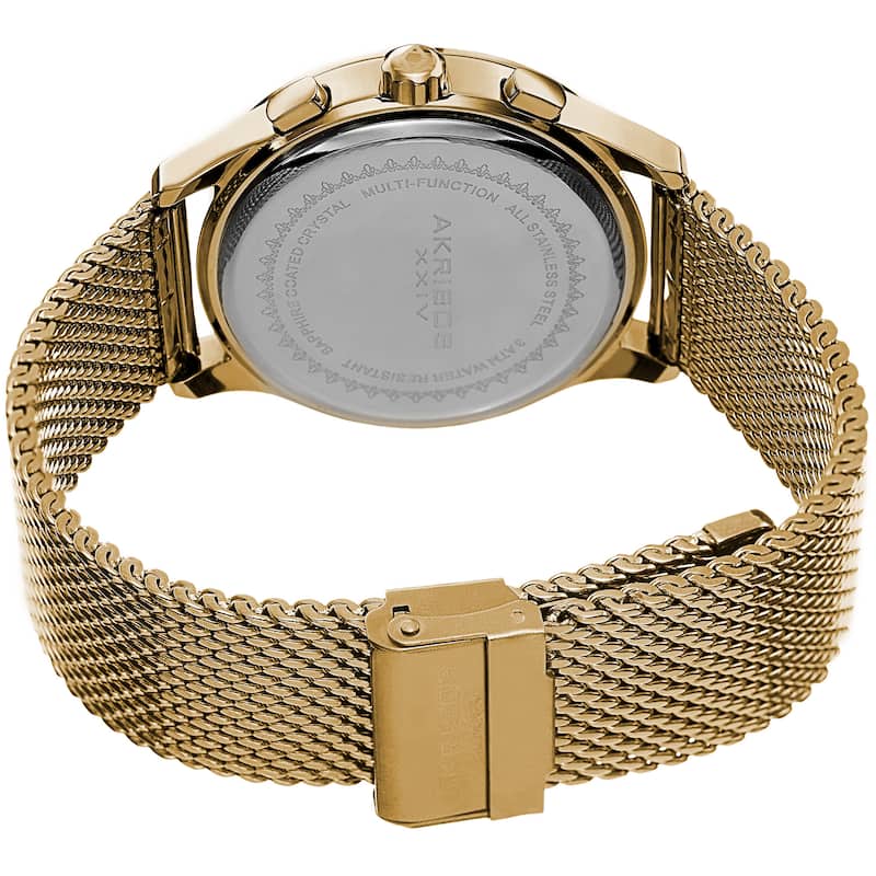 Akribos XXIV Men's Swiss Quartz Chronograph Mesh Stainless Steel Strap Bracelet
