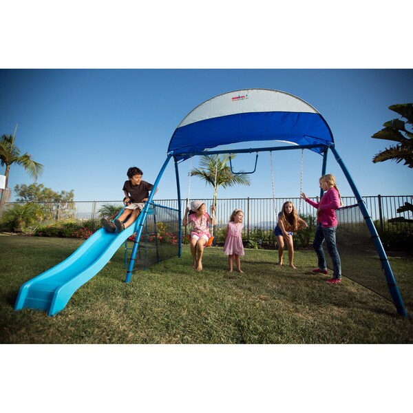 Ironkids Challenge 150 Refreshing Mist Swing Set with UV Protective Sunshade Ironkids Swing Sets