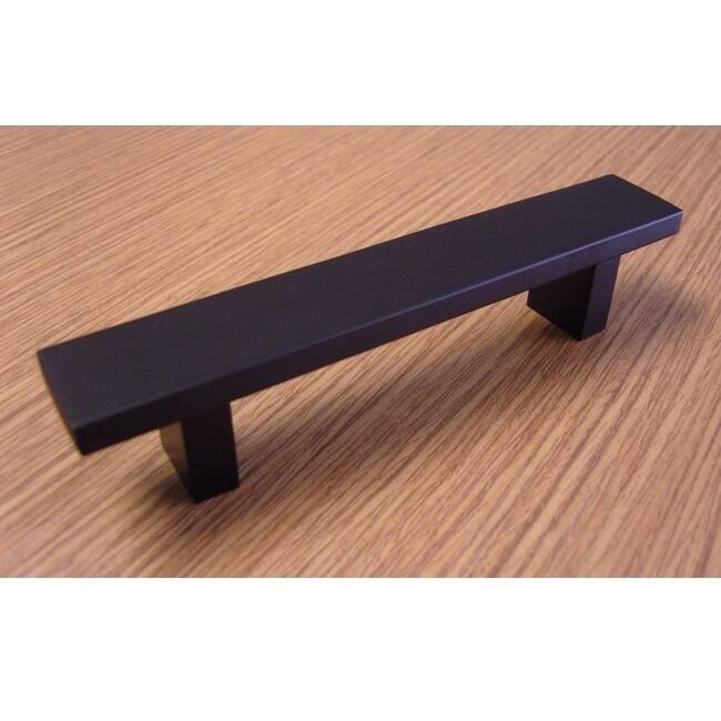 Contemporary 8-inch Rectangular Matte Black Cabinet Bar Pulls (Case of 10)