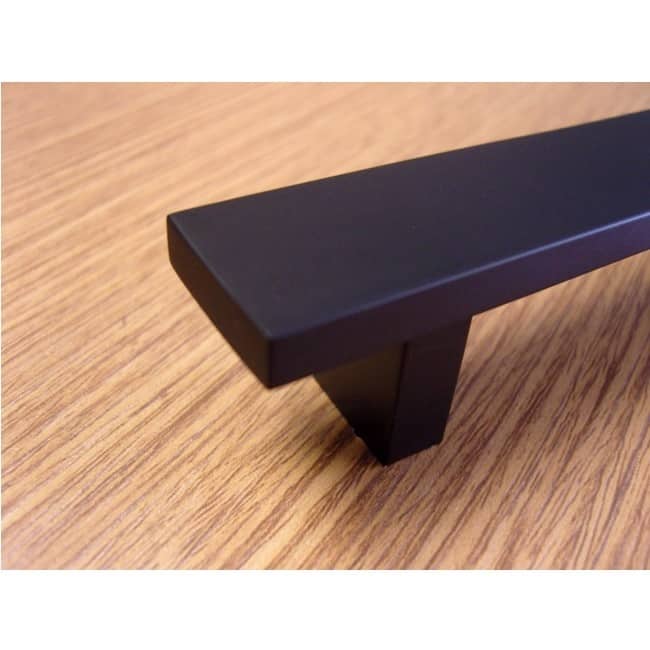 Contemporary 8-inch Rectangular Matte Black Cabinet Bar Pulls (Case of 10)