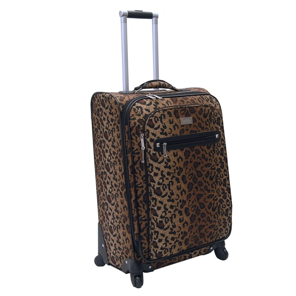 Nicole Miller Brown Spot Check 24 inch Spinner Upright Suitcase Nicole Miller 24" 25" Uprights