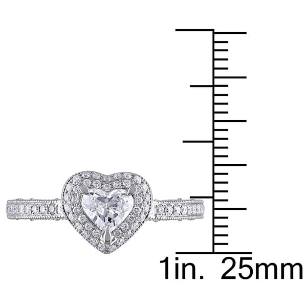 Miadora Signature Collection 14k White Gold 3/4ct TDW Diamond Heart Ring