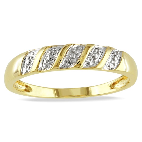 Shop Miadora 10k Yellow Gold Men&#39;s Wedding Band Ring - On Sale - Free Shipping Today - Overstock ...