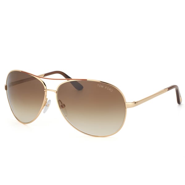 Shop Tom Ford Unisex 'TF 35 Charles 772' Goldtone Metal Aviator ...