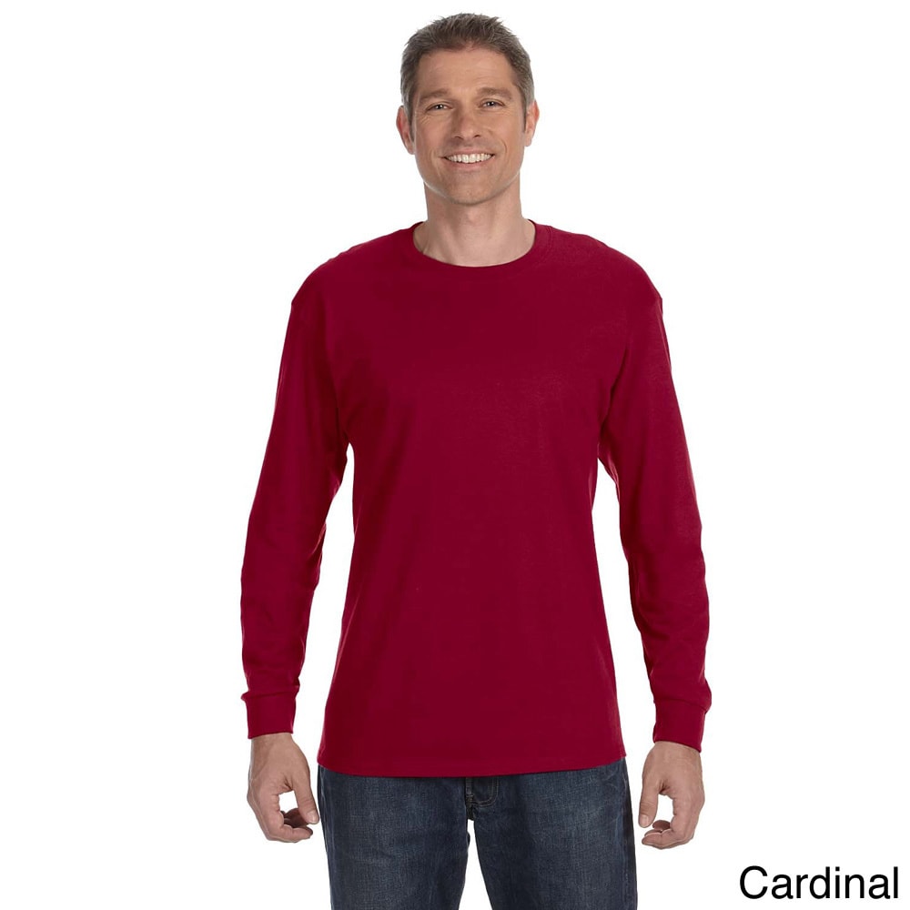 Jerzees Jerzees Mens 50/50 Heavyweight Blend Long Sleeve T shirt Red Size XXL