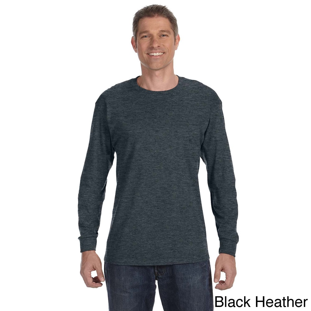 Jerzees Jerzees Mens 50/50 Heavyweight Blend Long Sleeve T shirt Black Size XL