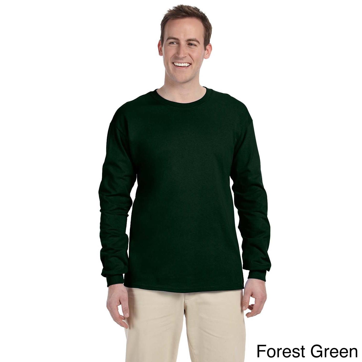 Jerzees Jerzees Mens Hidensi t Long Sleeve Solid T shirt Green Size XXL