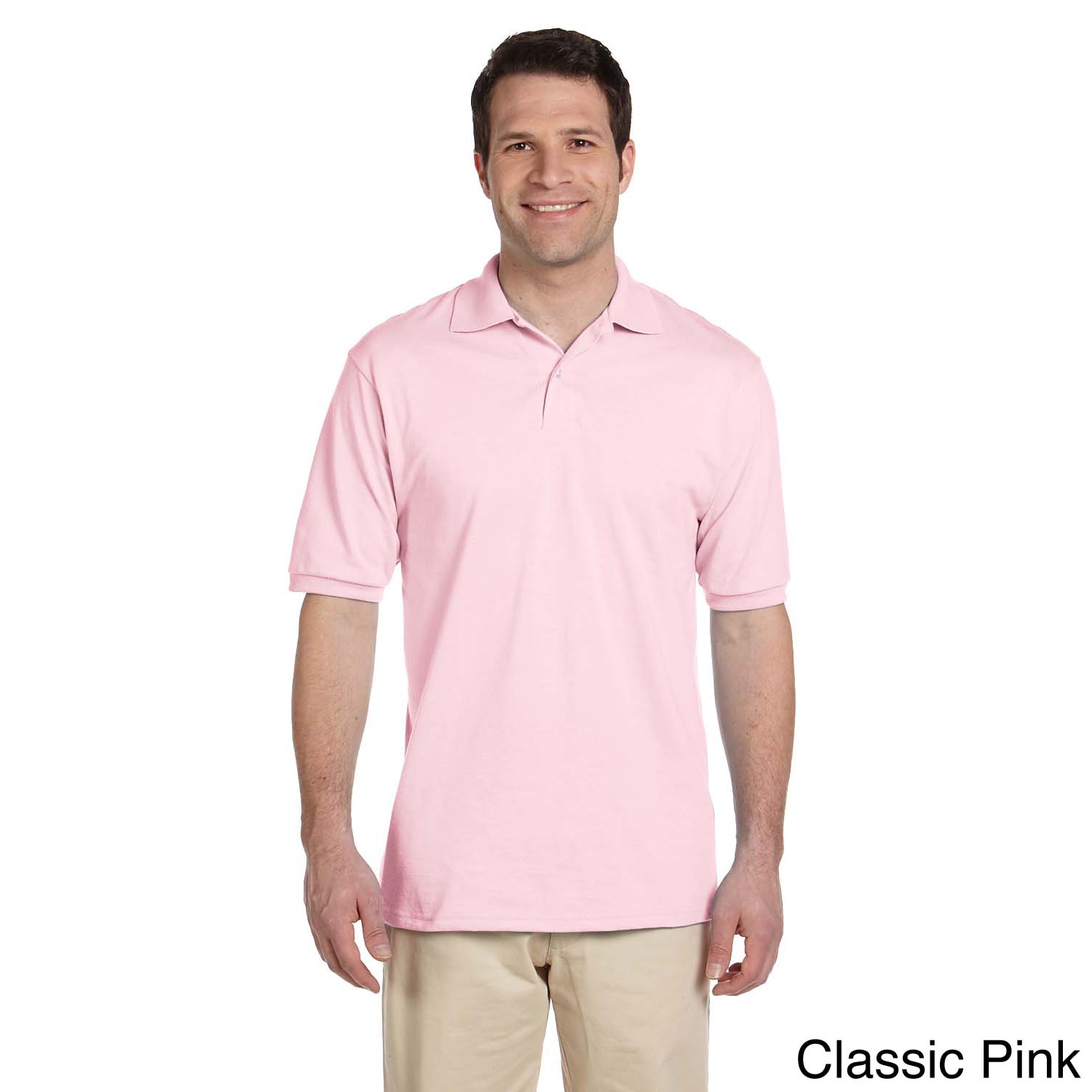 Jerzees Jerzees Mens 50/50 Spotsheild Jersey Polo Shirt Pink Size XXL
