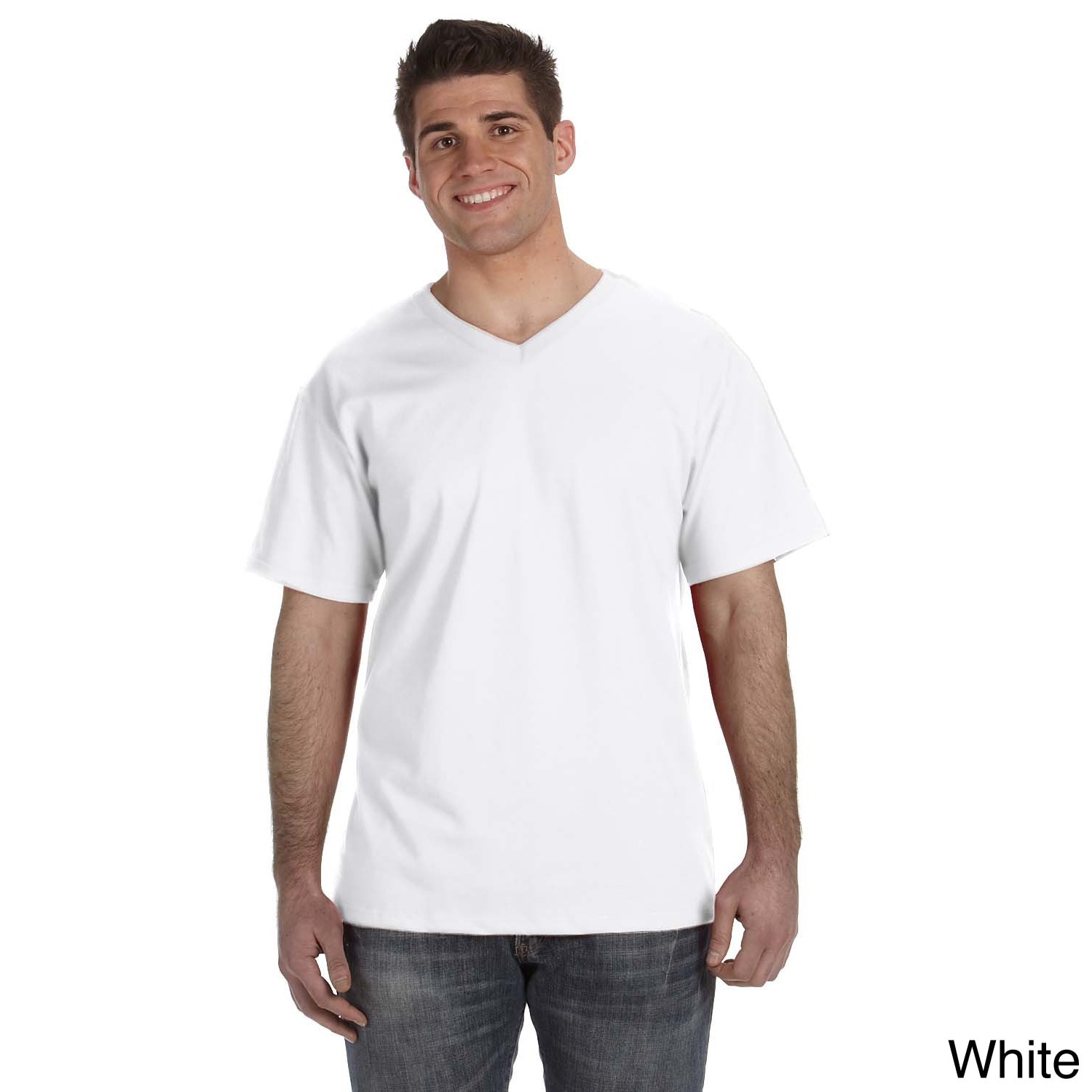 white t shirt v neck men