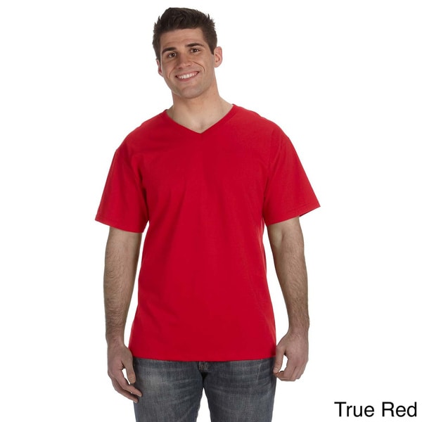 red shirt v neck