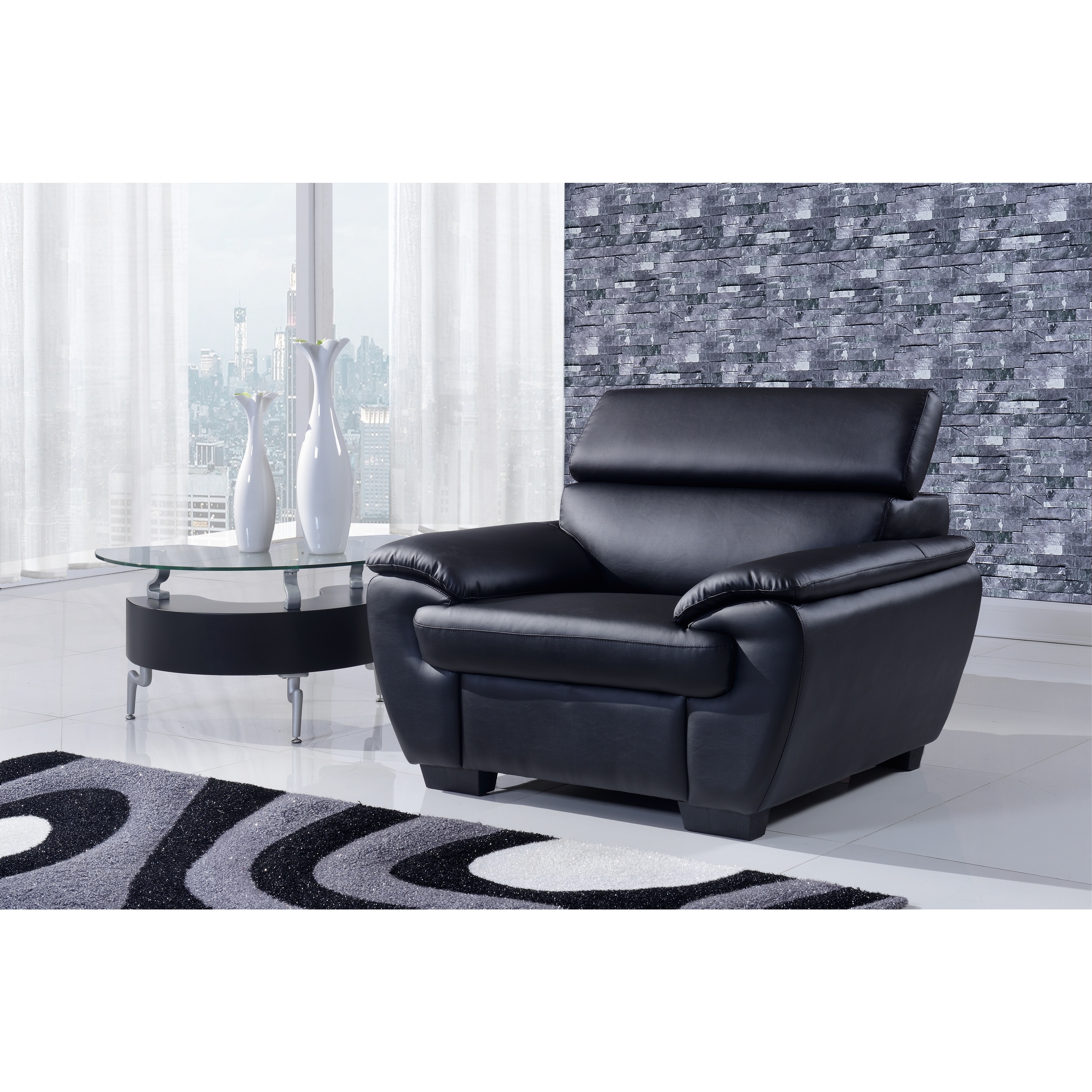 Natalie Black Functional Headrest Chair