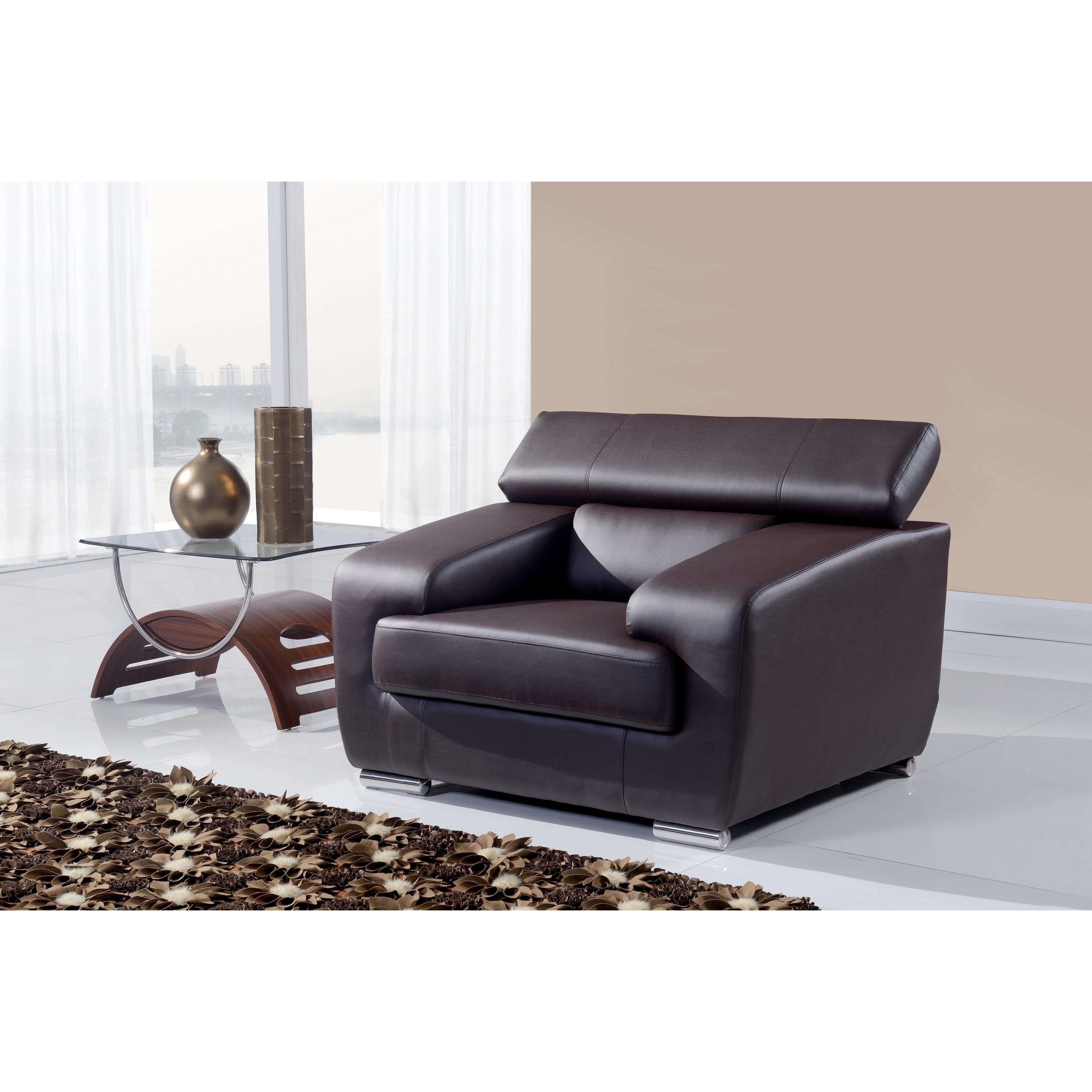 Natalie Chocolate Functional Headrest Chair